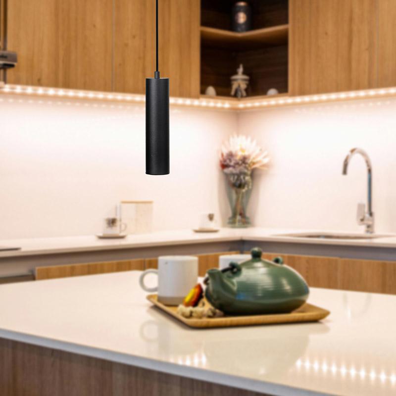 ΜΟΝΟΦΩΤΟ ΚΡΕΜΑΣΤΟ ΦΩΤΙΣΤΙΚΟ ΟΡΟΦΗΣ Fylliana ΜΑΥΡΟ ΧΡΩΜΑ GU10 10x100εκ