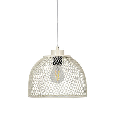 ΜΟΝΟΦΩΤΟ ΜΕΤΑΛΛΙΚΟ ΦΩΤΙΣΤΙΚΟ ΟΡΟΦΗΣ Fylliana ΜΕ ΚΑΠΕΛΟ ΠΛΕΓΜΑ ΚΡΕΜ ΧΡΩΜΑ 25x18εκ Ε27