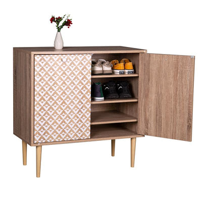 ΠΑΠΟΥΤΣΟΘΗΚΗ Fylliana "Home" 2227 ΜΕ 2 ΠΟΡΤΕΣ ΚΑΙ 4 ΡΑΦΙΑ SONOMA-ΛΕΥΚΗ 75x37x75εκ