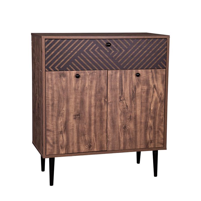 ΠΑΠΟΥΤΣΟΘΗΚΗ Fylliana "Home" 2228 ΜΕ 2 ΠΟΡΤΕΣ 4 ΡΑΦΙΑ ΚΑΙ 1 ΣΥΡΤΑΡΙ ΜΑΥΡΗ GREY OAK-ΜΑΥΡΗ 78x37x89εκ