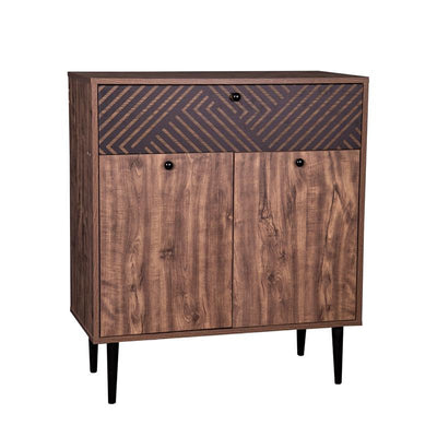 ΠΑΠΟΥΤΣΟΘΗΚΗ Fylliana "Home" 2228 ΜΕ 2 ΠΟΡΤΕΣ 4 ΡΑΦΙΑ ΚΑΙ 1 ΣΥΡΤΑΡΙ ΜΑΥΡΗ GREY OAK-ΜΑΥΡΗ 78x37x89εκ