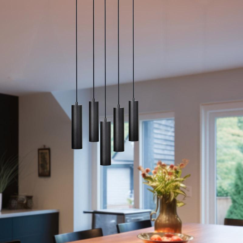 ΠΕΝΤΑΦΩΤΟ ΚΡΕΜΑΣΤΟ ΦΩΤΙΣΤΙΚΟ ΟΡΟΦΗΣ Fylliana ΜΑΥΡΟ ΧΡΩΜΑ GU10 40x100εκ