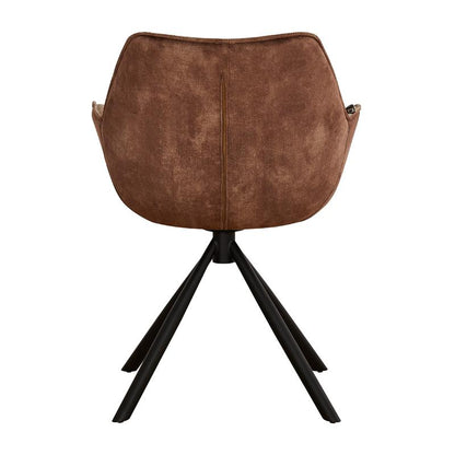 ΠΕΡΙΣΤΡΕΦΟΜΕΝΗ ΚΑΡΕΚΛΑ Fylliana FL5064 ΜΕ ΜΕΤΑΛΛΙΚΑ ΠΟΔΙΑ ΚΑΙ ΚΑΦΕ ΧΡΩΜΑ ΥΦΑΣΜΑΤΟΣ 62x61,5x84εκ