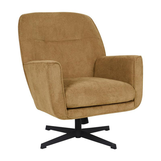 ΠΕΡΙΣΤΡΕΦΟΜΕΝΗ ΠΟΛΥΘΡΟΝΑ Fylliana Rachel ΚΙΤΡΙΝΟ ΧΡΩΜΑ ΥΦΑΣΜΑΤΟΣ ΜΕ ΜΑΥΡΗ ΜΕΤΑΛΛΙΚΗ ΒΑΣΗ 76x80x91,5ε