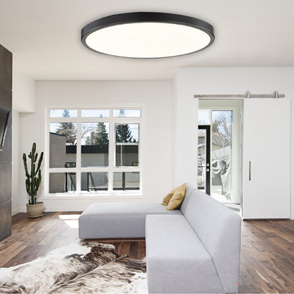 InLight Πλαφονιέρα οροφής LED 36W 3CCT (by switch on base) από γκρί μέταλλο και ακρυλικό D:60cm (42035-B-Gray)