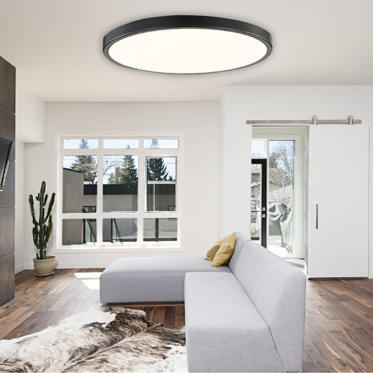 InLight Πλαφονιέρα οροφής LED 28W 3CCT (by switch on base) από γκρι μέταλλο και ακρυλικό D:40cm (42035-C-Gray)