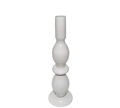 Γυάλινο κηροπήγιο κρεμ 9x29cm 26660 | ZAROS