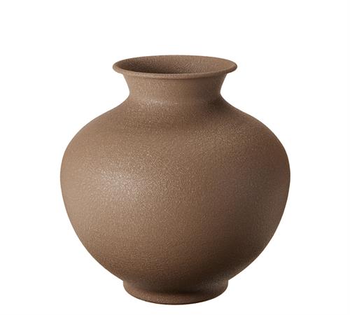 Μεταλλικό βάζο καφέ με σαγρέ υφή 23cm 27942 | ZAROS