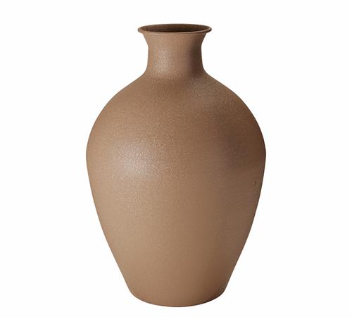 Μεταλλικό βάζο καφέ με σαγρέ υφή 46cm 27945 | ZAROS