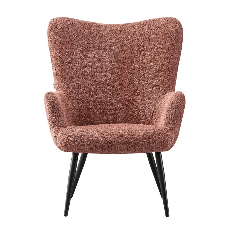 ΠΟΛΥΘΡΟΝΑ Fylliana FL06 ΜΕ ΜΕΤΑΛΛΙΚΑ ΠΟΔΙΑ ΚΑΙ ΡΟΖ ΧΡΩΜΑ ΥΦΑΣΜΑΤΟΣ 80x75x97εκ