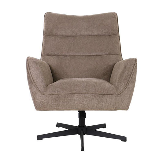 ΠΕΡΙΣΤΡΕΦΟΜΕΝΗ ΠΟΛΥΘΡΟΝΑ Fylliana Gemma ΜΠΕΖ ΧΡΩΜΑ ΥΦΑΣΜΑΤΟΣ ΜΕ ΜΑΥΡΗ ΜΕΤΑΛΛΙΚΗ ΒΑΣΗ 78x78x101εκ