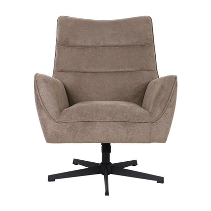 ΠΕΡΙΣΤΡΕΦΟΜΕΝΗ ΠΟΛΥΘΡΟΝΑ Fylliana Gemma ΜΠΕΖ ΧΡΩΜΑ ΥΦΑΣΜΑΤΟΣ ΜΕ ΜΑΥΡΗ ΜΕΤΑΛΛΙΚΗ ΒΑΣΗ 78x78x101εκ