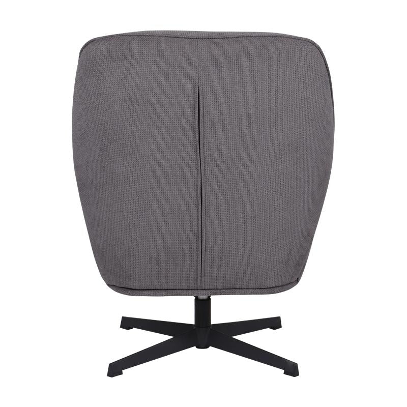 ΠΕΡΙΣΤΡΕΦΟΜΕΝΗ ΠΟΛΥΘΡΟΝΑ Fylliana Rachel ΓΚΡΙ ΧΡΩΜΑ ΥΦΑΣΜΑΤΟΣ ΜΕ ΜΑΥΡΗ ΜΕΤΑΛΛΙΚΗ ΒΑΣΗ 76x80x91,5εκ