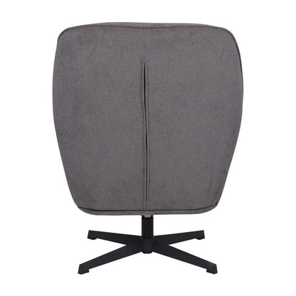 ΠΕΡΙΣΤΡΕΦΟΜΕΝΗ ΠΟΛΥΘΡΟΝΑ Fylliana Rachel ΓΚΡΙ ΧΡΩΜΑ ΥΦΑΣΜΑΤΟΣ ΜΕ ΜΑΥΡΗ ΜΕΤΑΛΛΙΚΗ ΒΑΣΗ 76x80x91,5εκ