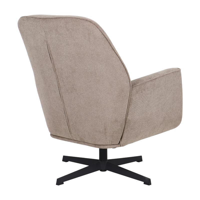 ΠΕΡΙΣΤΡΕΦΟΜΕΝΗ ΠΟΛΥΘΡΟΝΑ Fylliana Rachel ΜΠΕΖ ΧΡΩΜΑ ΥΦΑΣΜΑΤΟΣ ΜΕ ΜΑΥΡΗ ΜΕΤΑΛΛΙΚΗ ΒΑΣΗ 76x80x91,5εκ