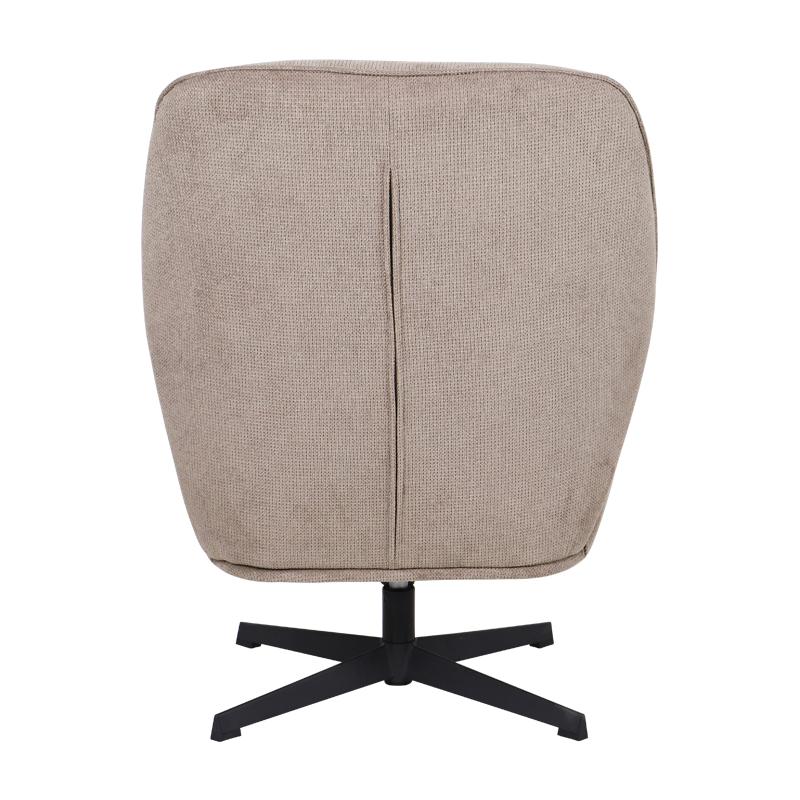 ΠΕΡΙΣΤΡΕΦΟΜΕΝΗ ΠΟΛΥΘΡΟΝΑ Fylliana Rachel ΜΠΕΖ ΧΡΩΜΑ ΥΦΑΣΜΑΤΟΣ ΜΕ ΜΑΥΡΗ ΜΕΤΑΛΛΙΚΗ ΒΑΣΗ 76x80x91,5εκ