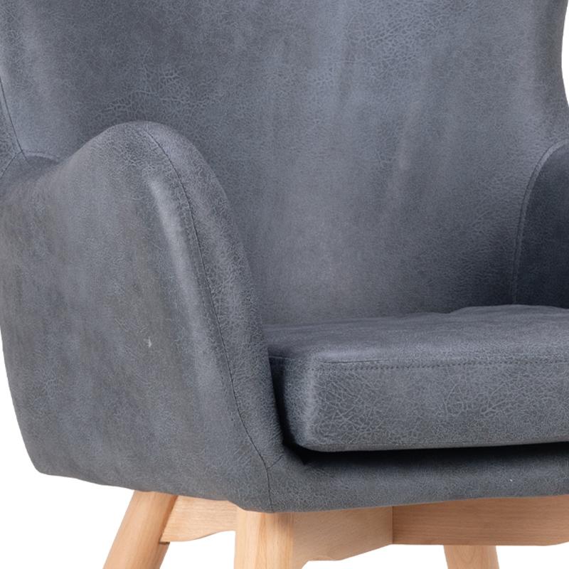 ΠΟΛΥΘΡΟΝΑ Fylliana Thetis ΓΚΡΙ-ΣΙΕΛ ΤΕΧΝΟΔΕΡΜΑ ΜΕ ΞΥΛΙΝΑ ΠΟΔΙΑ 70x65x105