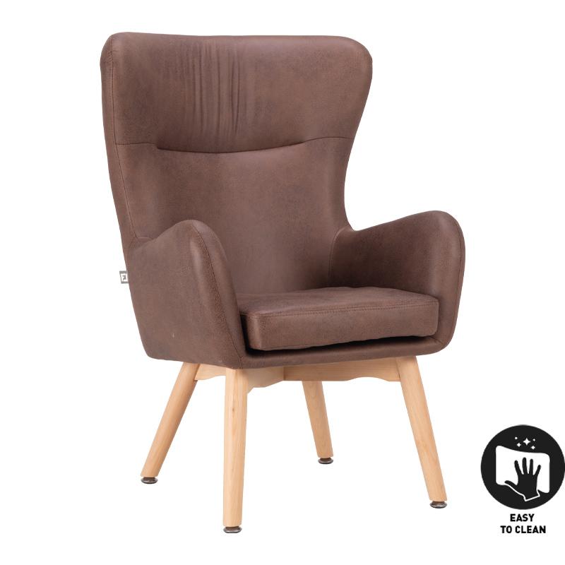 ΠΟΛΥΘΡΟΝΑ Fylliana Thetis ΚΑΦΕ ΤΕΧΝΟΔΕΡΜΑ ΜΕ ΞΥΛΙΝΑ ΠΟΔΙΑ 70x65x105εκ