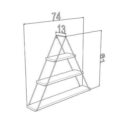 ΡΑΦΙ ΤΟΙΧΟΥ Fylliana "Elmira" Triangle ΛΕΥΚΟ 74x13x61εκ