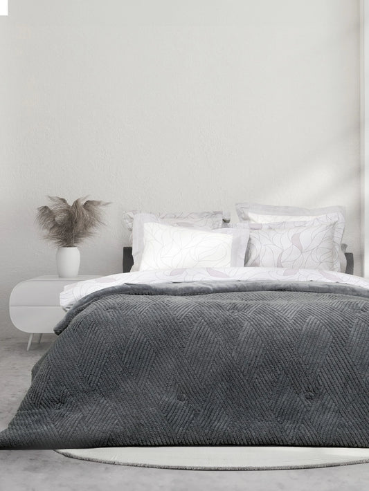 ΚΟΥΒΕΡΤΟΠΑΠΛΩΜΑ VELVA DARK GRAY 220X240 - NIMA HOME 35370