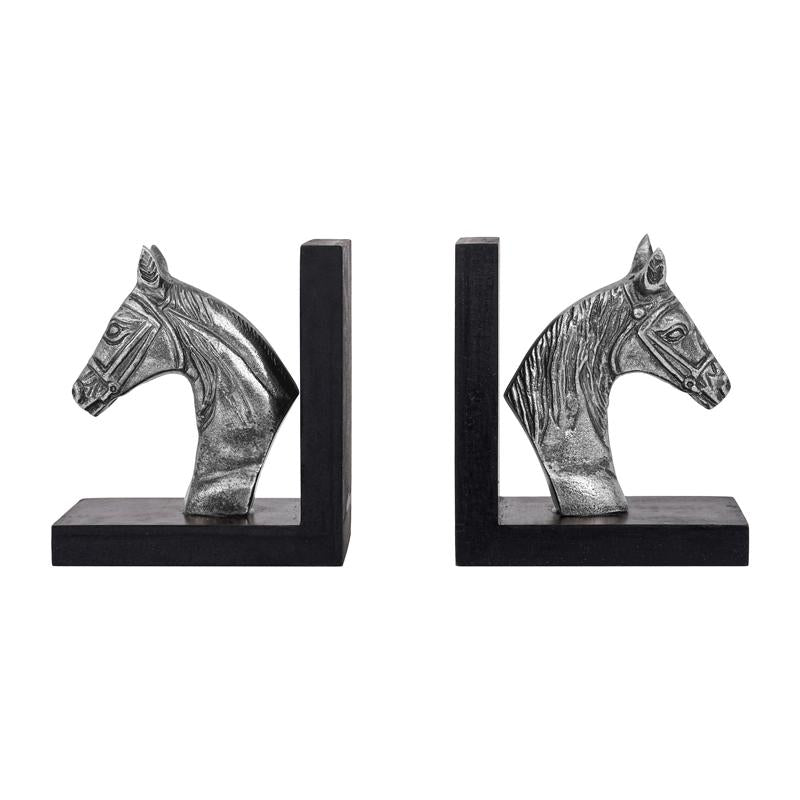 ΣΕΤ 2 ΒΙΒΛΙΟΣΤΑΤΕΣ ΜΕΤΑΛΛΙΚΟΙ "ΑΛΟΓΟ" Fylliana FL76893 ΑΣΗΜΙ ΑΝΤΙΚΕ ΧΡΩΜΑ 25x10x15εκ