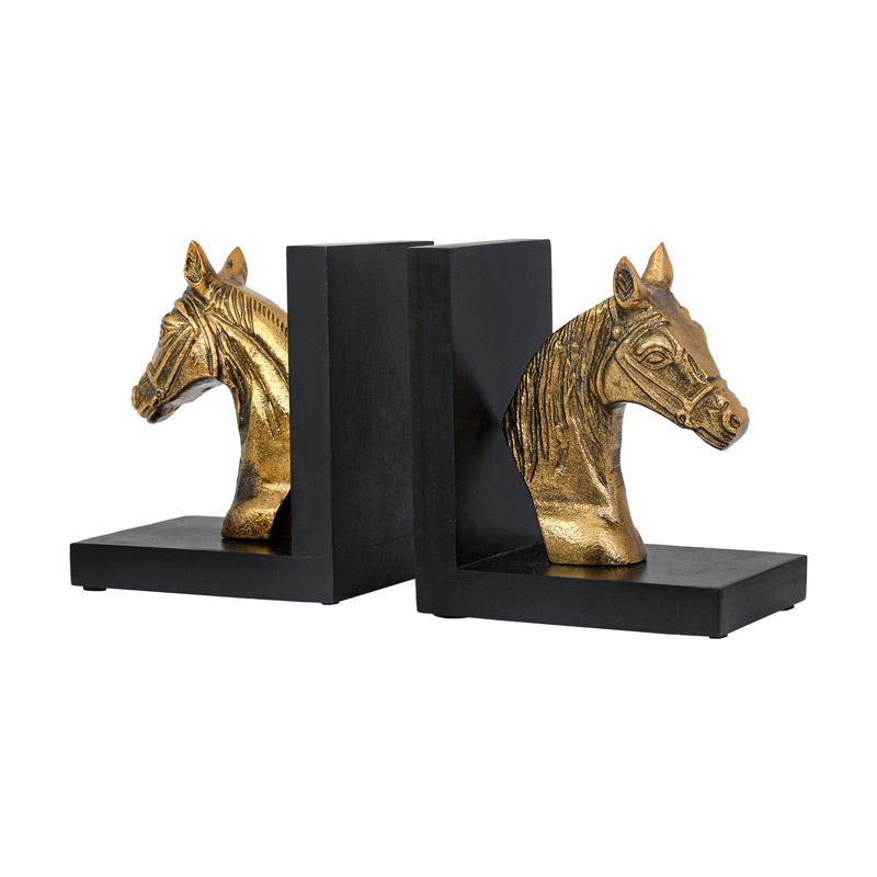 ΣΕΤ 2 ΒΙΒΛΙΟΣΤΑΤΕΣ ΜΕΤΑΛΛΙΚΟΙ "ΑΛΟΓΟ" Fylliana FL76893 ΧΡΥΣΟ ΑΝΤΙΚΕ ΧΡΩΜΑ 25x10x15εκ