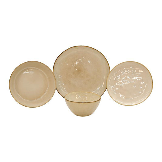 ΣΕΤ ΦΑΓΗΤΟΥ 16τμχ Fylliana FL25150 STONEWARE ΜΠΕΖ ΧΡΩΜΑ