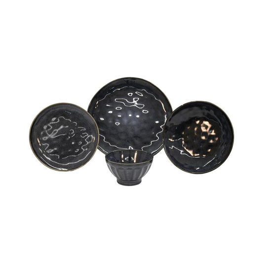 ΣΕΤ ΦΑΓΗΤΟΥ 16τμχ Fylliana FL25164 STONEWARE ΣΚΟΥΡΟ ΜΠΛΕ ΧΡΩΜΑ