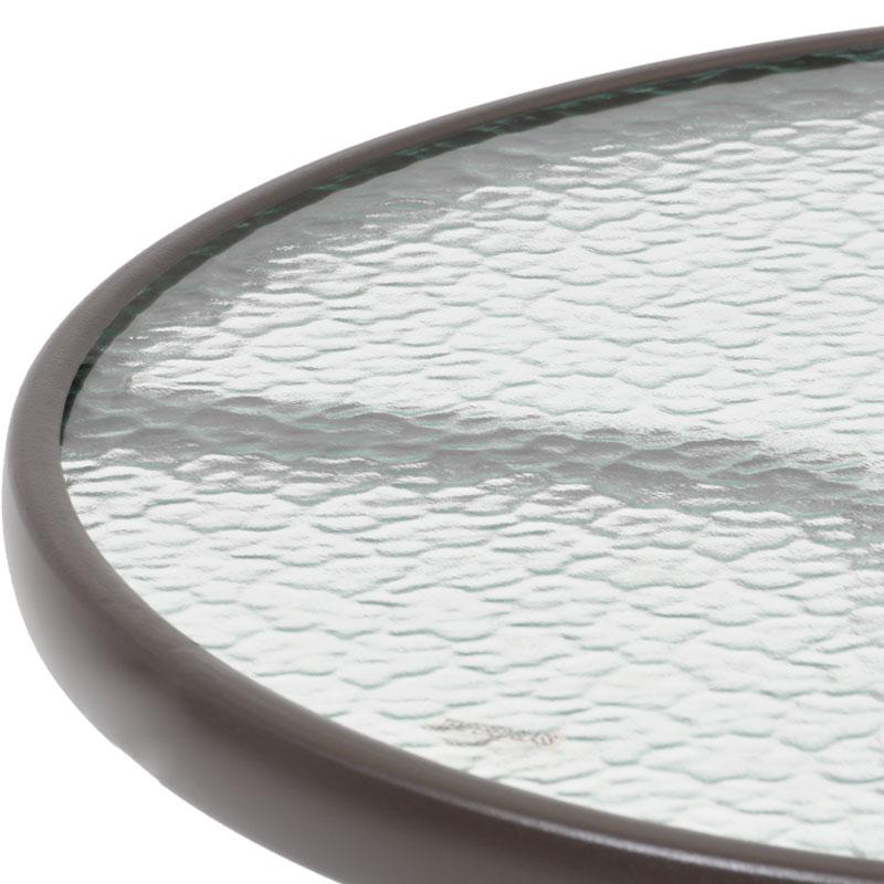 ΣΤΡΟΓΓΥΛΟ ΤΡΑΠΕΖΙ ΚΗΠΟΥ Fylliana 001 ΚΑΦΕ ΧΡΩΜΑ 60x70εκ