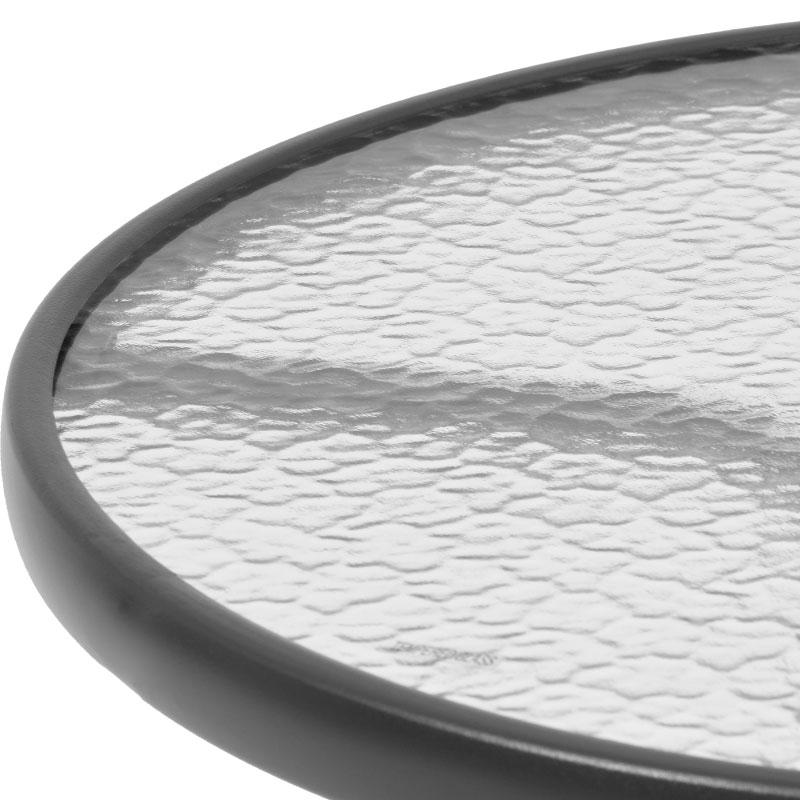 ΣΤΡΟΓΓΥΛΟ ΤΡΑΠΕΖΙ ΚΗΠΟΥ Fylliana 003 ΓΚΡΙ ΧΡΩΜΑ 80x70εκ