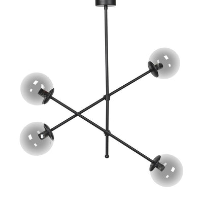 ΤΕΤΡΑΦΩΤΟ ΚΡΕΜΑΣΤΟ ΦΩΤΙΣΤΙΚΟ ΟΡΟΦΗΣ ΜΕΤΑΛΛΙΚΟ Fylliana ΜΑΥΡΟ-ΓΚΡΙ ΧΡΩΜΑ Ε14 80x85εκ