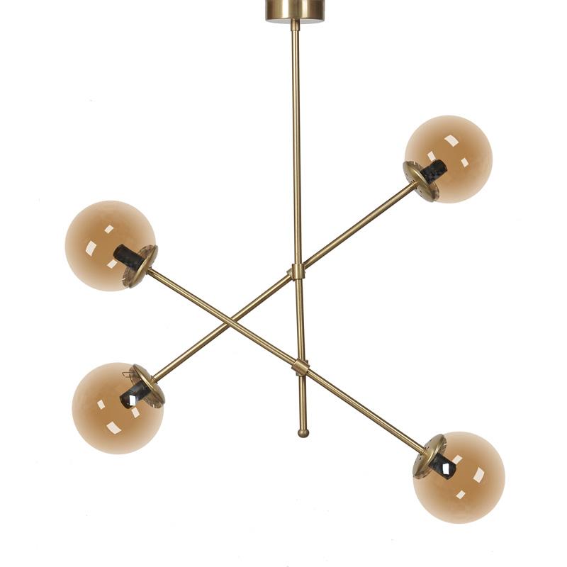 ΤΕΤΡΑΦΩΤΟ ΚΡΕΜΑΣΤΟ ΦΩΤΙΣΤΙΚΟ ΟΡΟΦΗΣ ΜΕΤΑΛΛΙΚΟ Fylliana ΜΠΡΟΝΖΕ-ΜΕΛΙ ΧΡΩΜΑ Ε14 80x85εκ