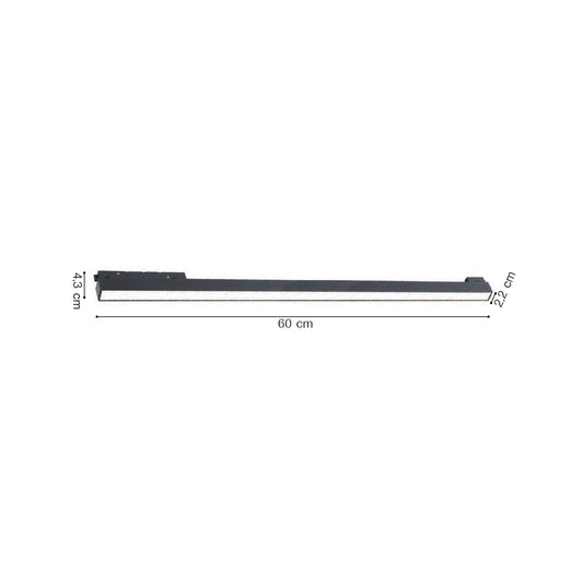 Inlight Γραμμικό φωτιστικό LED 20W 3000Κ-6000Κ για ultra thin ράγα σε μαύρη απόχρωση D:61,5cmX2.4cm (TUS06205-Black)