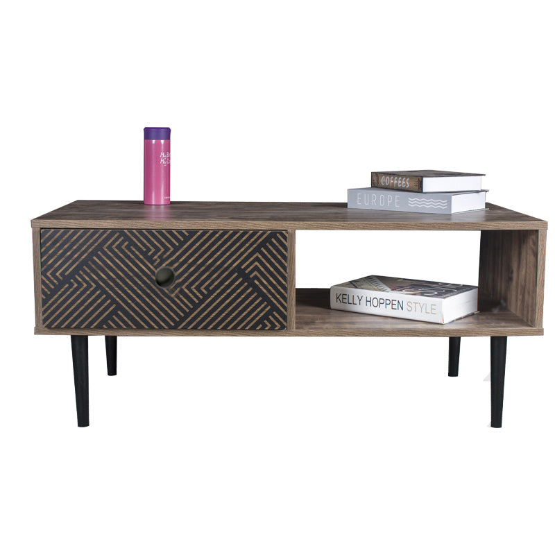 ΤΡΑΠΕΖΑΚΙ ΣΑΛΟΝΙΟΥ Fylliana "Home" ΜΑΥΡΟ ΜΕ GREY OAK 100x50x42.5εκ