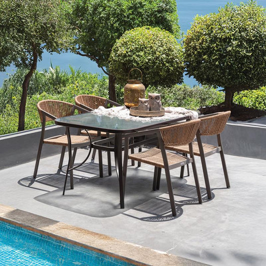 ΤΡΑΠΕΖΙ ΕΞΟΧΗΣ Fylliana STEEL ΚΑΦΕ 120x70x70εκ g.r.d