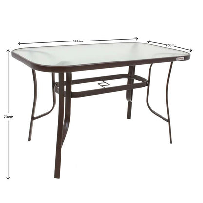 ΤΡΑΠΕΖΙ ΕΞΟΧΗΣ Fylliana STEEL ΚΑΦΕ 150x90x70εκ g.r.d