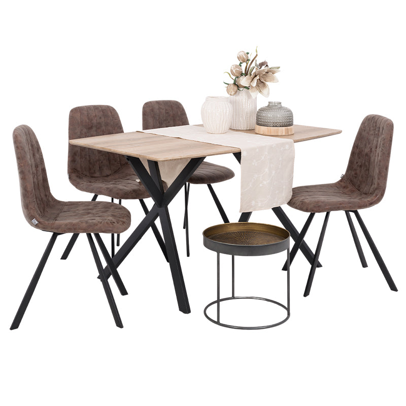 ΤΡΑΠΕΖΙ ΤΡΑΠΕΖΑΡΙΑΣ Fylliana T-1095 MDF ΜΕ ΕΠΕΝΔΥΣΗ PAPER WOOD 140x80x76εκ