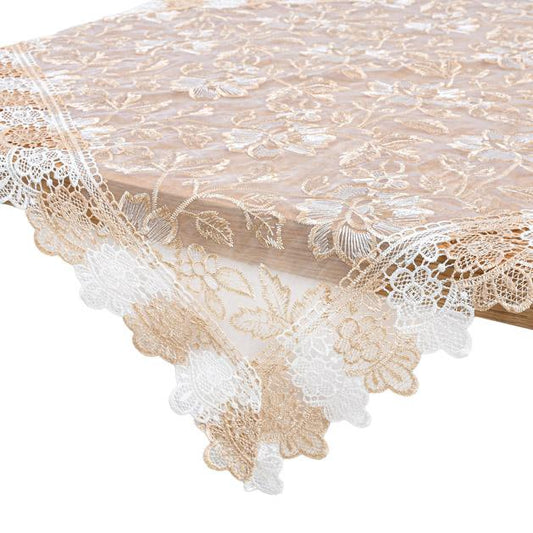 ΤΡΑΠΕΖΟΜΑΝΤΗΛΟ FYLLIANA ΜΠΕΖ ΧΡΩΜΑ 120x120εκ