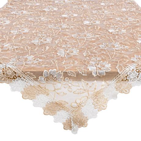 ΤΡΑΠΕΖΟΜΑΝΤΗΛΟ FYLLIANA ΜΠΕΖ ΧΡΩΜΑ 120x120εκ