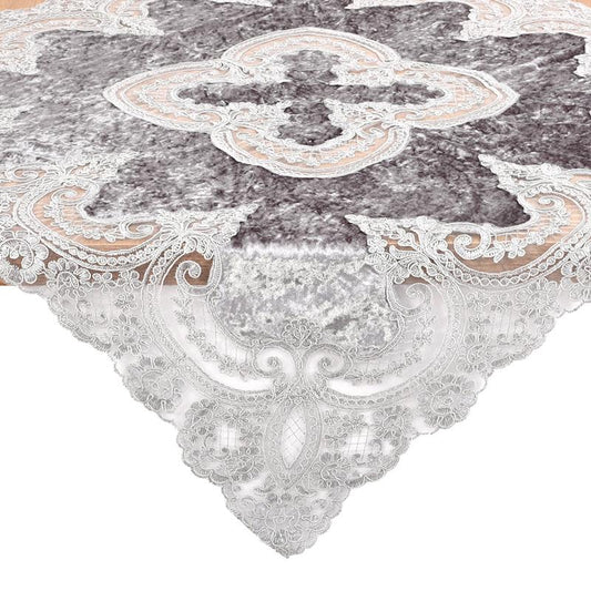 ΤΡΑΠΕΖΟΜΑΝΤΗΛΟ FYLLIANA ΜΠΛΕ-ΓΚΡΙ ΧΡΩΜΑ 85x85εκ