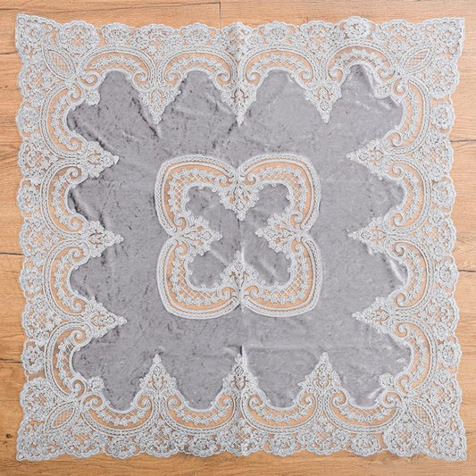 ΤΡΑΠΕΖΟΜΑΝΤΗΛΟ FYLLIANA ΜΠΛΕ-ΓΚΡΙ ΧΡΩΜΑ 85x85εκ