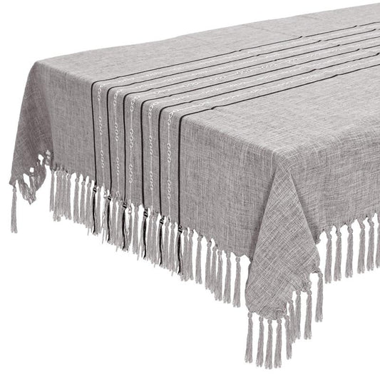 ΤΡΑΠΕΖΟΜΑΝΤΗΛΟ ΜΕ ΚΡΟΣΣΙΑ Fylliana ΓΚΡΙ-ΣΙΕΛ ΡΙΓΑ 135x135εκ