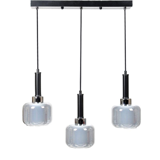 ΤΡΙΦΩΤΟ ΚΡΕΜΑΣΤΟ ΦΩΤΙΣΤΙΚΟ ΟΡΟΦΗΣ ΔΙΠΛΟ ΓΥΑΛΙΝΟ ΚΑΠΕΛΟ Fylliana ΑΣΗΜΙ ΧΡΩΜΑ Ε27 50x15x75εκ