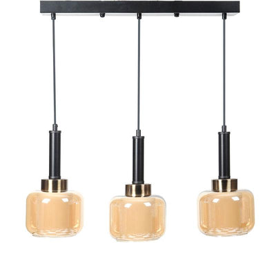 ΤΡΙΦΩΤΟ ΚΡΕΜΑΣΤΟ ΦΩΤΙΣΤΙΚΟ ΟΡΟΦΗΣ ΔΙΠΛΟ ΓΥΑΛΙΝΟ ΚΑΠΕΛΟ Fylliana ΜΠΡΟΝΖΕ ΧΡΩΜΑ Ε27 50x15x75εκ