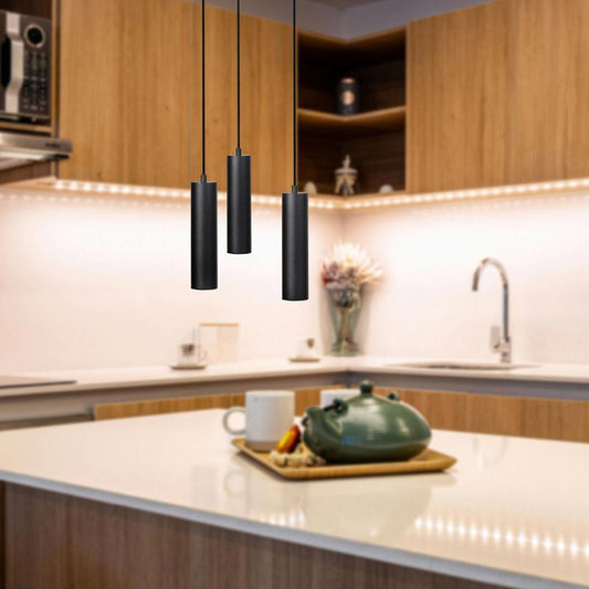 ΤΡΙΦΩΤΟ ΚΡΕΜΑΣΤΟ ΦΩΤΙΣΤΙΚΟ ΟΡΟΦΗΣ Fylliana ΜΑΥΡΟ ΧΡΩΜΑ GU10 30x100εκ