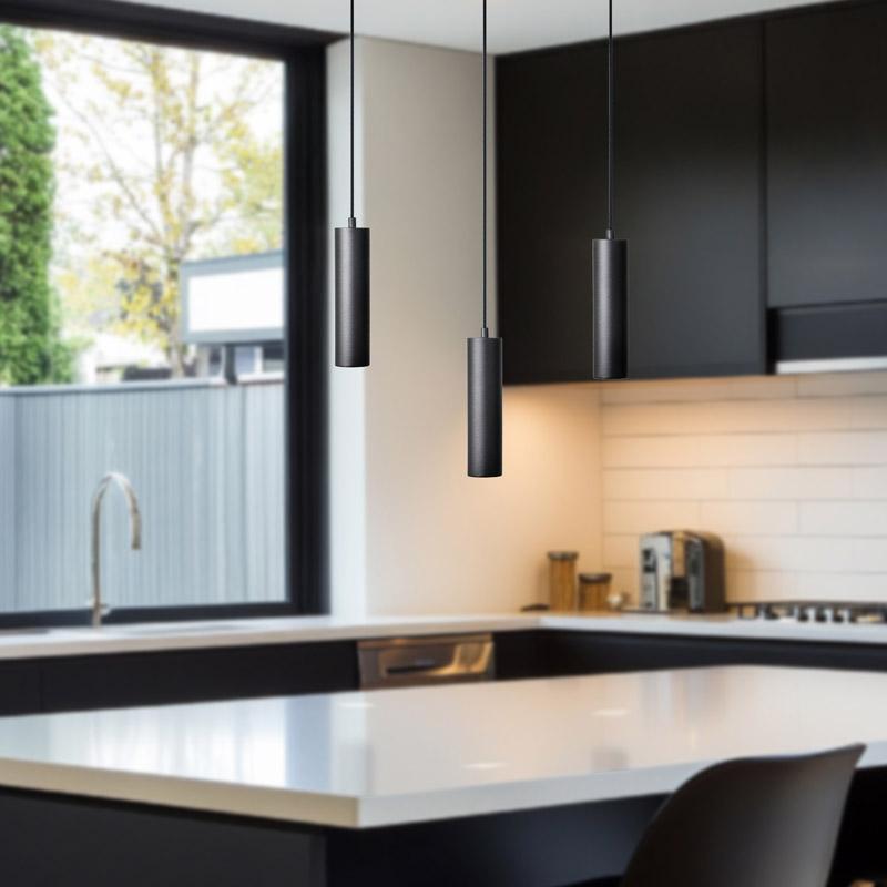 ΤΡΙΦΩΤΟ ΚΡΕΜΑΣΤΟ ΦΩΤΙΣΤΙΚΟ ΟΡΟΦΗΣ Fylliana ΜΑΥΡΟ ΧΡΩΜΑ GU10 50x10x100εκ