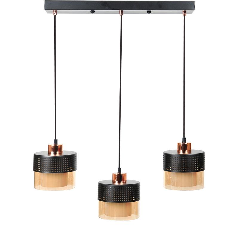 ΤΡΙΦΩΤΟ ΚΡΕΜΑΣΤΟ ΦΩΤΙΣΤΙΚΟ ΟΡΟΦΗΣ Fylliana ΜΠΡΟΝΖΕ ΧΡΩΜΑ Ε27 50x15x75εκ