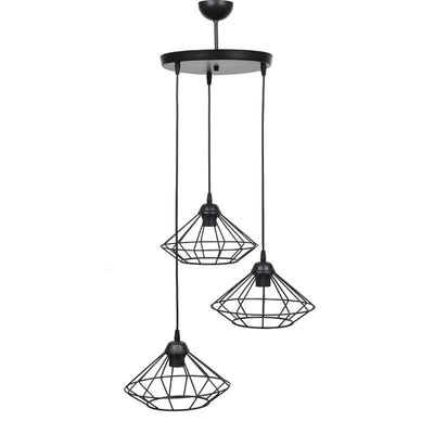 ΤΡΙΦΩΤΟ ΚΡΕΜΑΣΤΟ ΦΩΤΙΣΤΙΚΟ ΟΡΟΦΗΣ ΜΕΤΑΛΛΙΚΟ Fylliana ΜΑΥΡΟ ΧΡΩΜΑ Ε27 30x75εκ