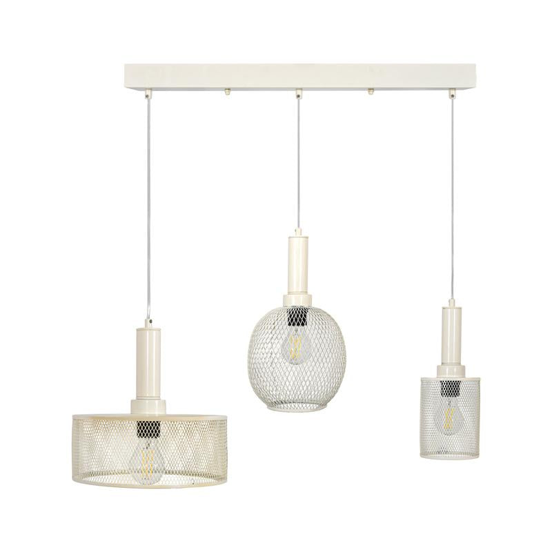 ΤΡΙΦΩΤΟ ΜΕΤΑΛΛΙΚΟ ΦΩΤΙΣΤΙΚΟ ΟΡΟΦΗΣ ΣΕ ΡΑΓΑ Fylliana ΜΕ ΚΑΠΕΛΟ ΠΛΕΓΜΑ ΚΡΕΜ ΧΡΩΜΑ Ε27