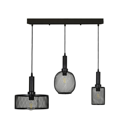 ΤΡΙΦΩΤΟ ΜΕΤΑΛΛΙΚΟ ΦΩΤΙΣΤΙΚΟ ΟΡΟΦΗΣ ΣΕ ΡΑΓΑ Fylliana ΜΕ ΚΑΠΕΛΟ ΠΛΕΓΜΑ ΜΑΥΡΟ ΧΡΩΜΑ Ε27